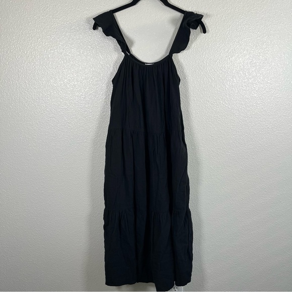 J. Crew Black Tiered Flowy Midi Dress Women’s XS Petite - Picture 3 of 9